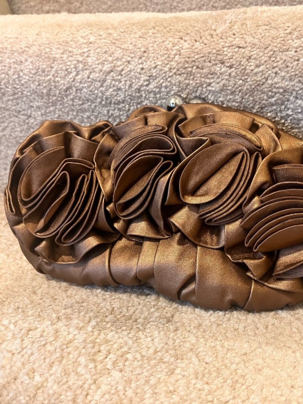EUC evening clutch in satin copper
